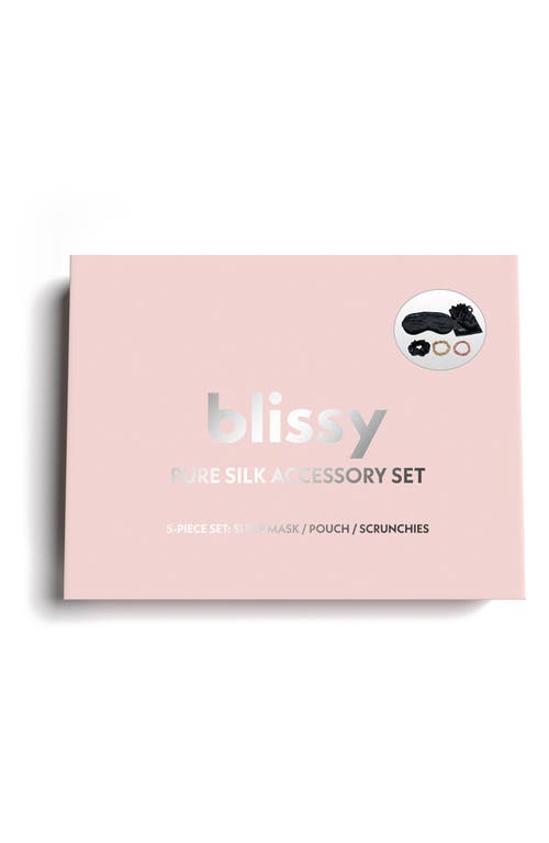 Shop Blissy Best Of Mulberry Silk 5-piece Travel Set In Black/multi