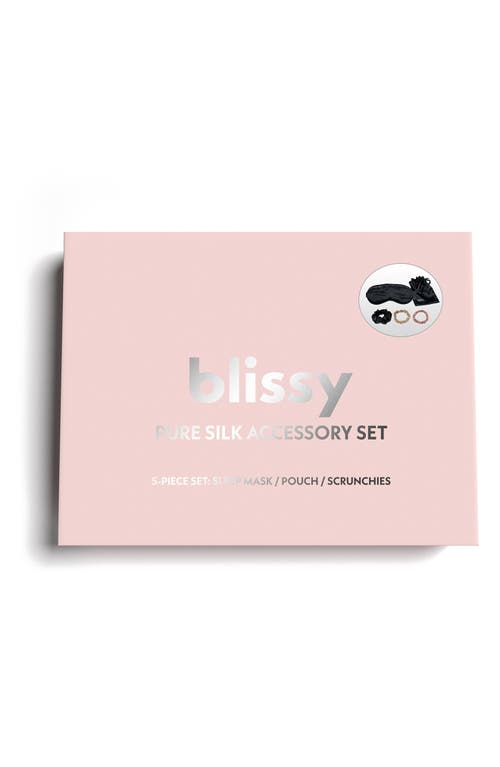 Shop Blissy Best Of  Mulberry Silk 5-piece Travel Set In Black/multi