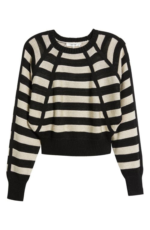 FRAME FRAME STRIPE RAGLAN SLEEVE CREWNECK SWEATER 