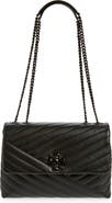 Tory Burch KIRA CHEVRON powder coated CONVERTIBLE SHOULDER BAG -  Sandpiper/Tan