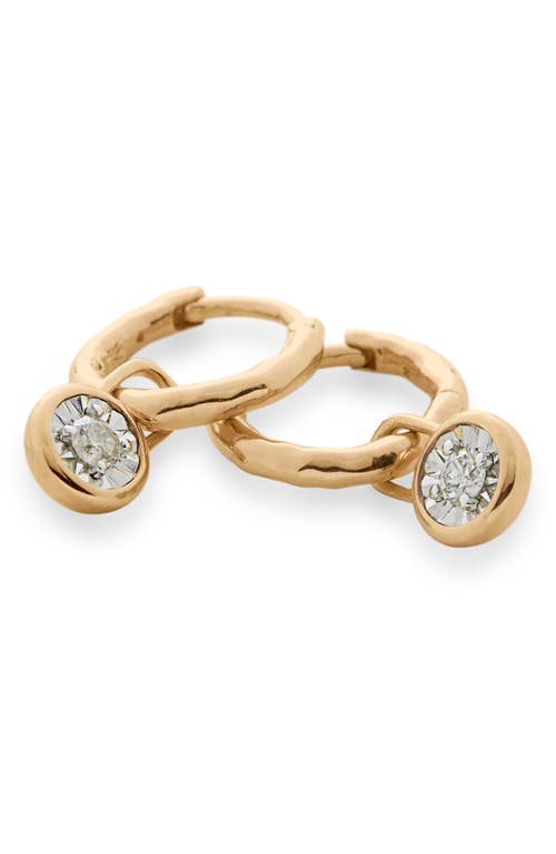 Monica Vinader Diamond Essential Huggie Earrings in Gold at Nordstrom