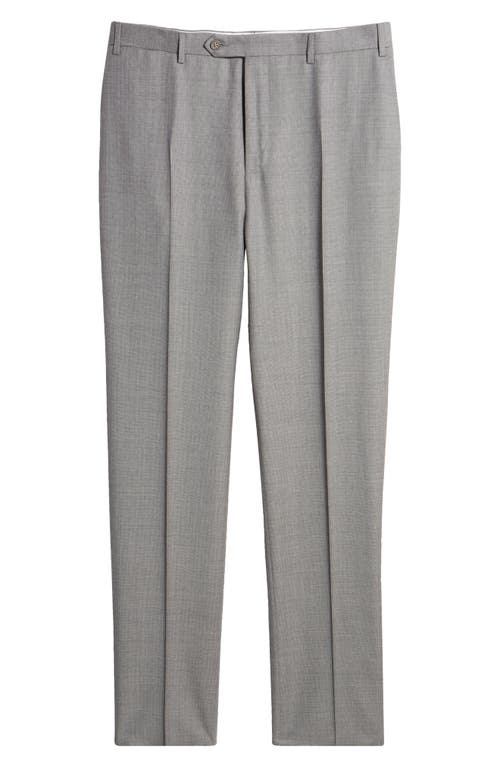 Canali Siena Regular Fit Wool Trousers In Grey