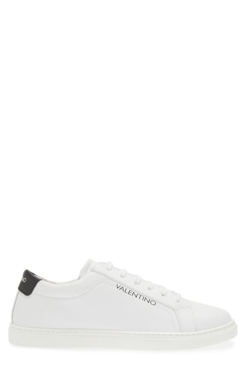 Valentino By Mario Valentino Benny Low Top Sneaker In White Black