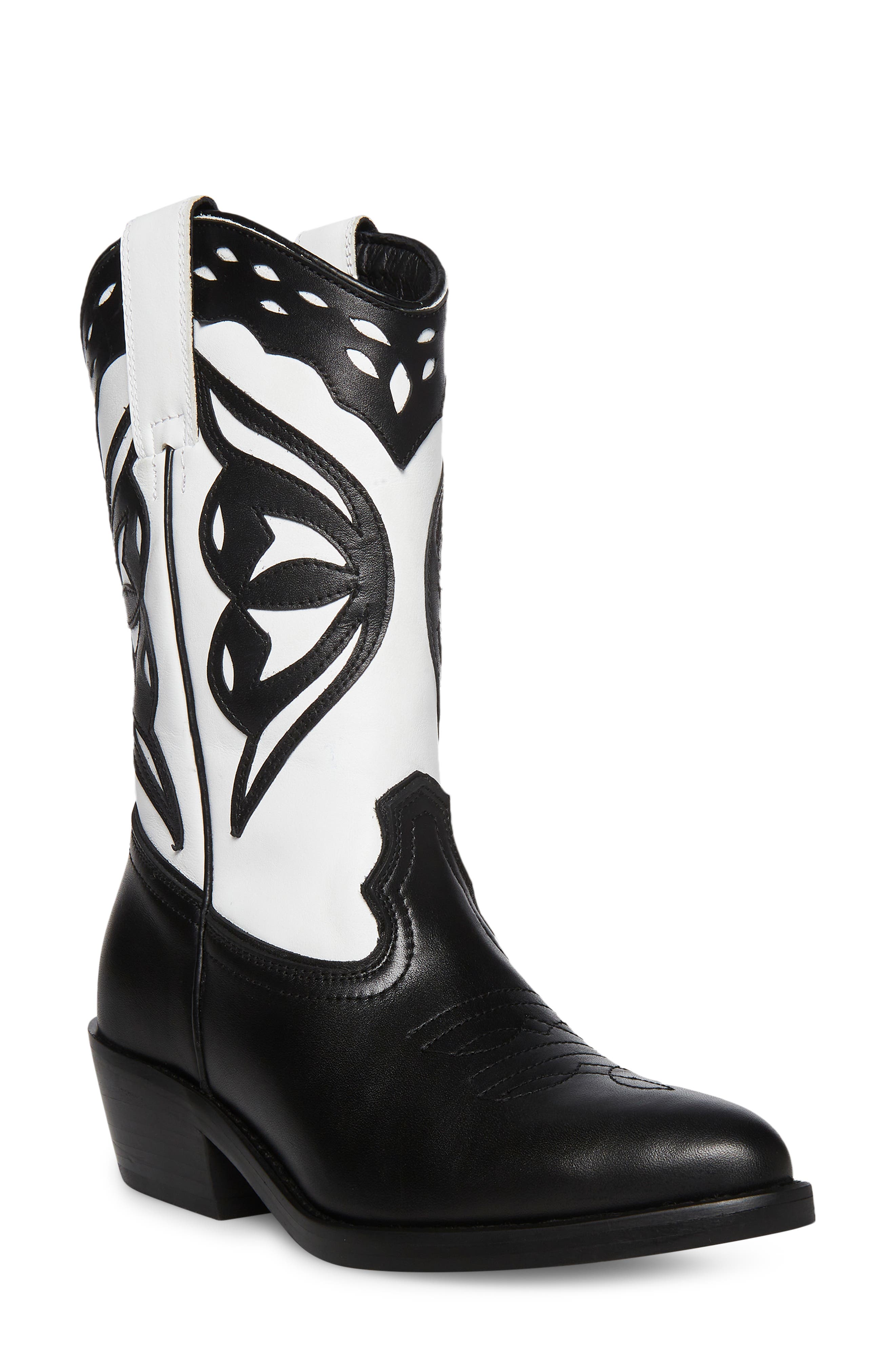 black cowboy boots steve madden