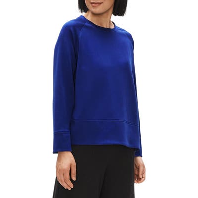 Eileen Fisher Crewneck Long Sleeve Knit Top, Blue