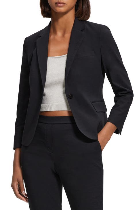 Theory Linen Blend Shrunken Blazer | Nordstrom