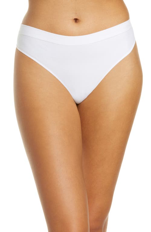 Cabana Cotton Seamless Thong in White