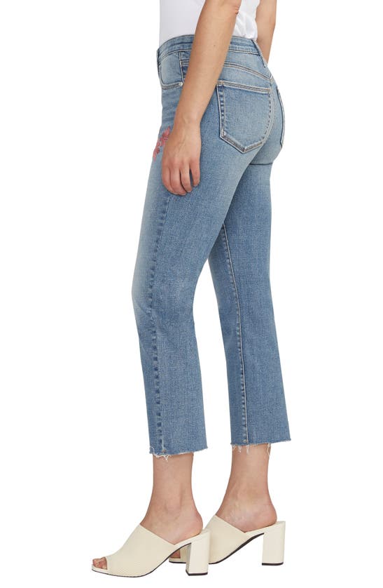 Jag Jeans Ruby Raw Hem Mid Rise Crop Straight Leg Jeans In Olympus Blue