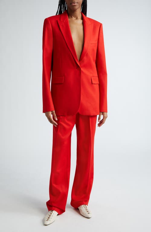 Shop Stella Mccartney Oversize Wool Gabardine Blazer In Lipstick Red