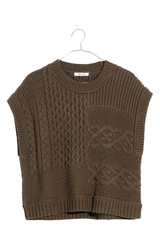 Madewell Knowe Pointelle Sweater Vest In Cargo Green