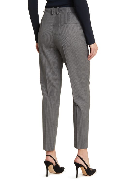 Hugo Boss Tamata Pinstripe Virgin Wool Ankle Pants In Mini Pinstripe Suiting
