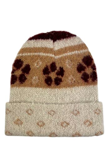 Marcus Adler Flower Cuff Beanie In Ivory