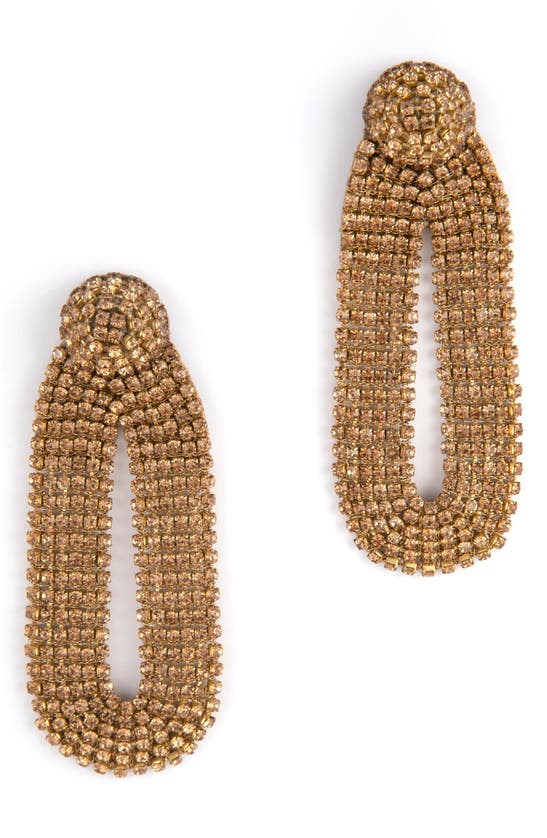 Deepa Gurnani Shyna Crystal Drop Earrings In Gold