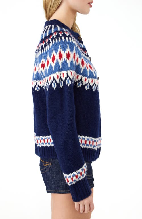Bdg Urban Outfitters Fair Isle Boxy Cardigan In Navy