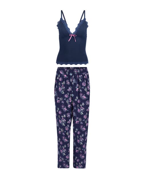 Adore Me Bryony Women's Plus-size Pajama Cami & Pants Set In Floral Blue