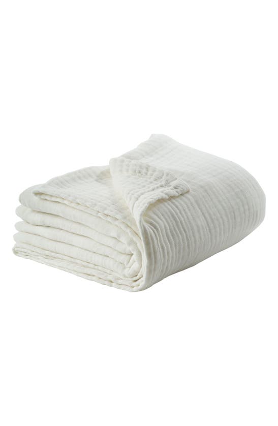 Shop Bearaby Organic Cotton Muslin Cocoon Throw Blanket In Cloud White