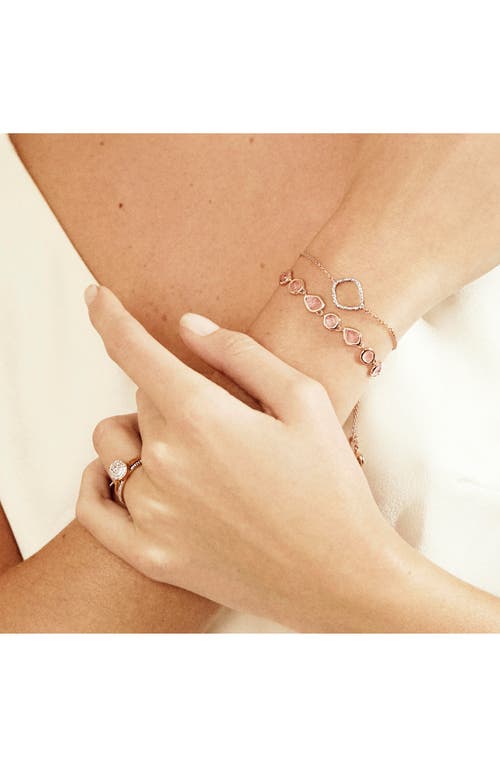 Shop Monica Vinader Siren Mini Nugget Cluster Bracelet In Rose Gold/rose Quartz