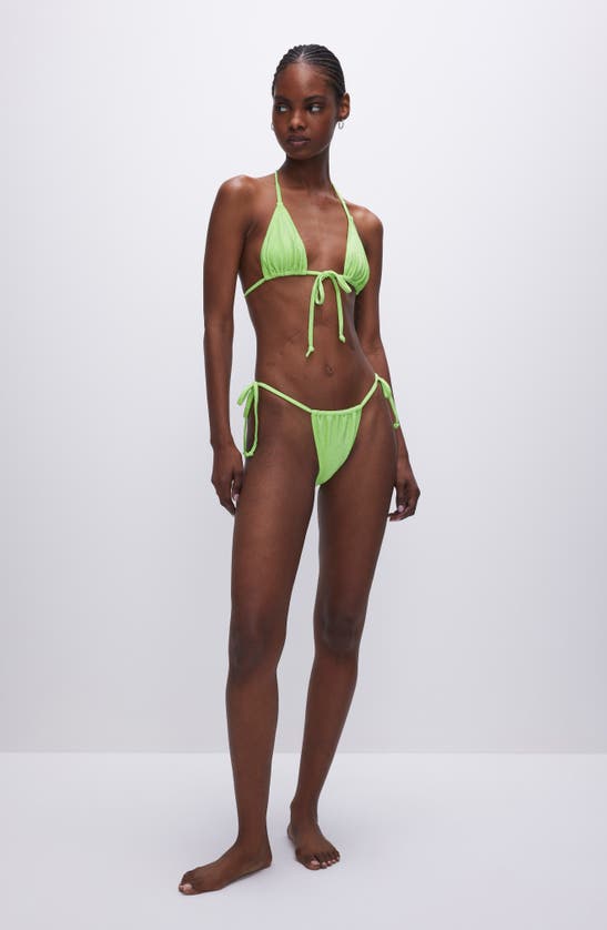 Shop Good American Sparkle Tiny Ties Bikini Bottoms In Electric Lime002