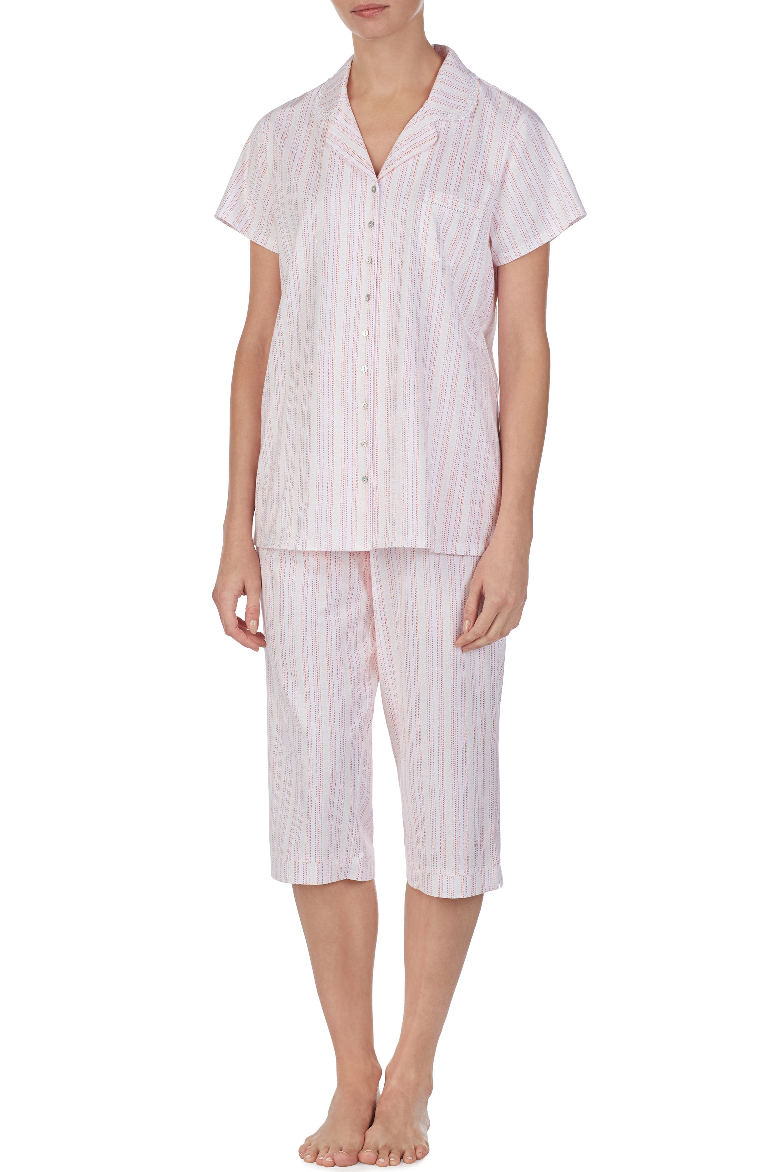 Eileen West Crop Pajamas, White