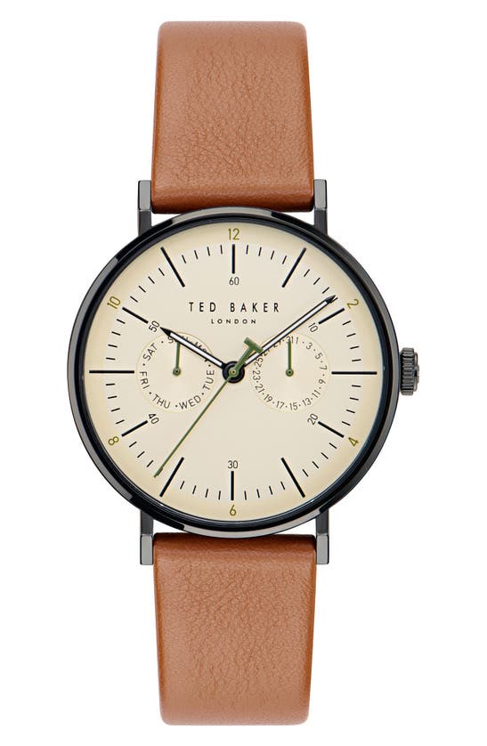 Shop Ted Baker Leather Strap Watch, 20mm In Brown
