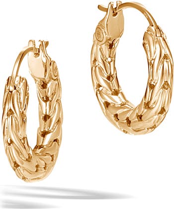 Lauren Ralph Lauren Coin Charm Textured Hoop Earrings, Gold at