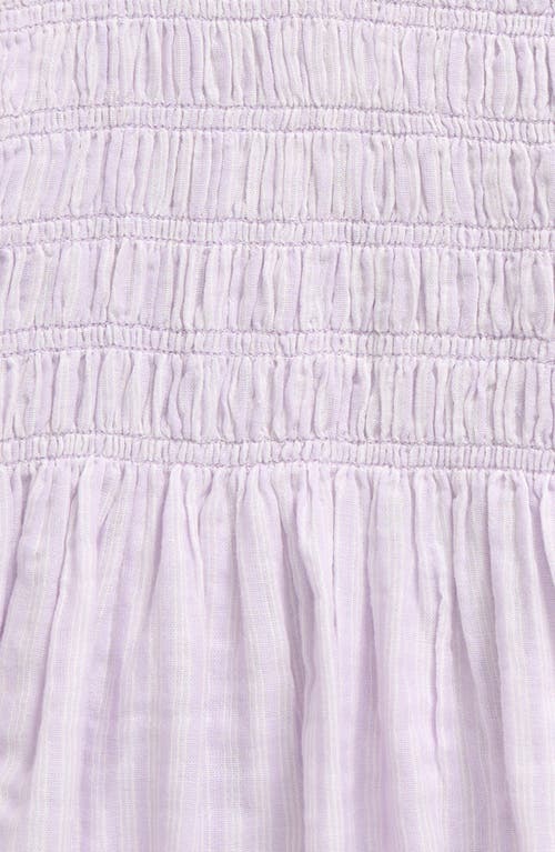 Shop Nordstrom Kids' Long Sleeve Smocked Top In Purple Petal Play Stripe