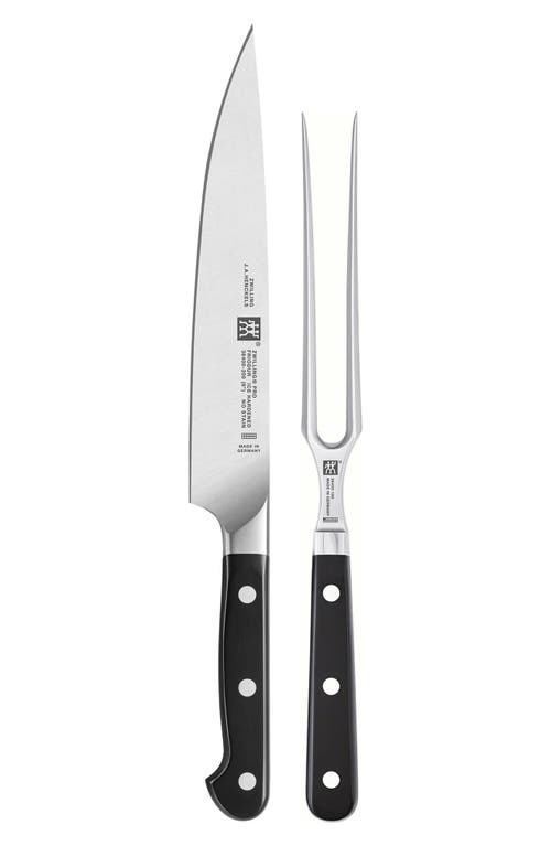 Zwilling Pro Carving Knife & Fork Set In Black