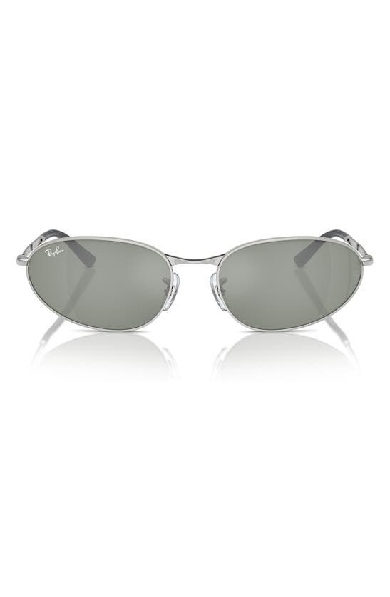 Shop Ray Ban Ray-ban 56mm Irregular Oval Sunglasses In Silver