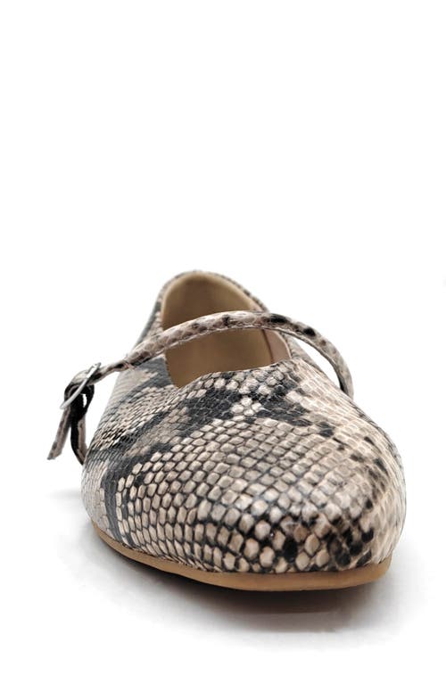 Kenneth Cole Magnolia Mary Jane Flat In Snake Embossed