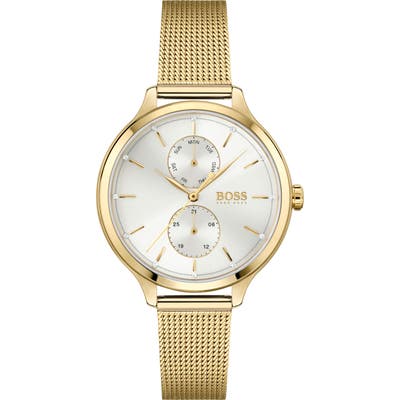 Boss Purity Multifunction Mesh Strap Watch, 37mm