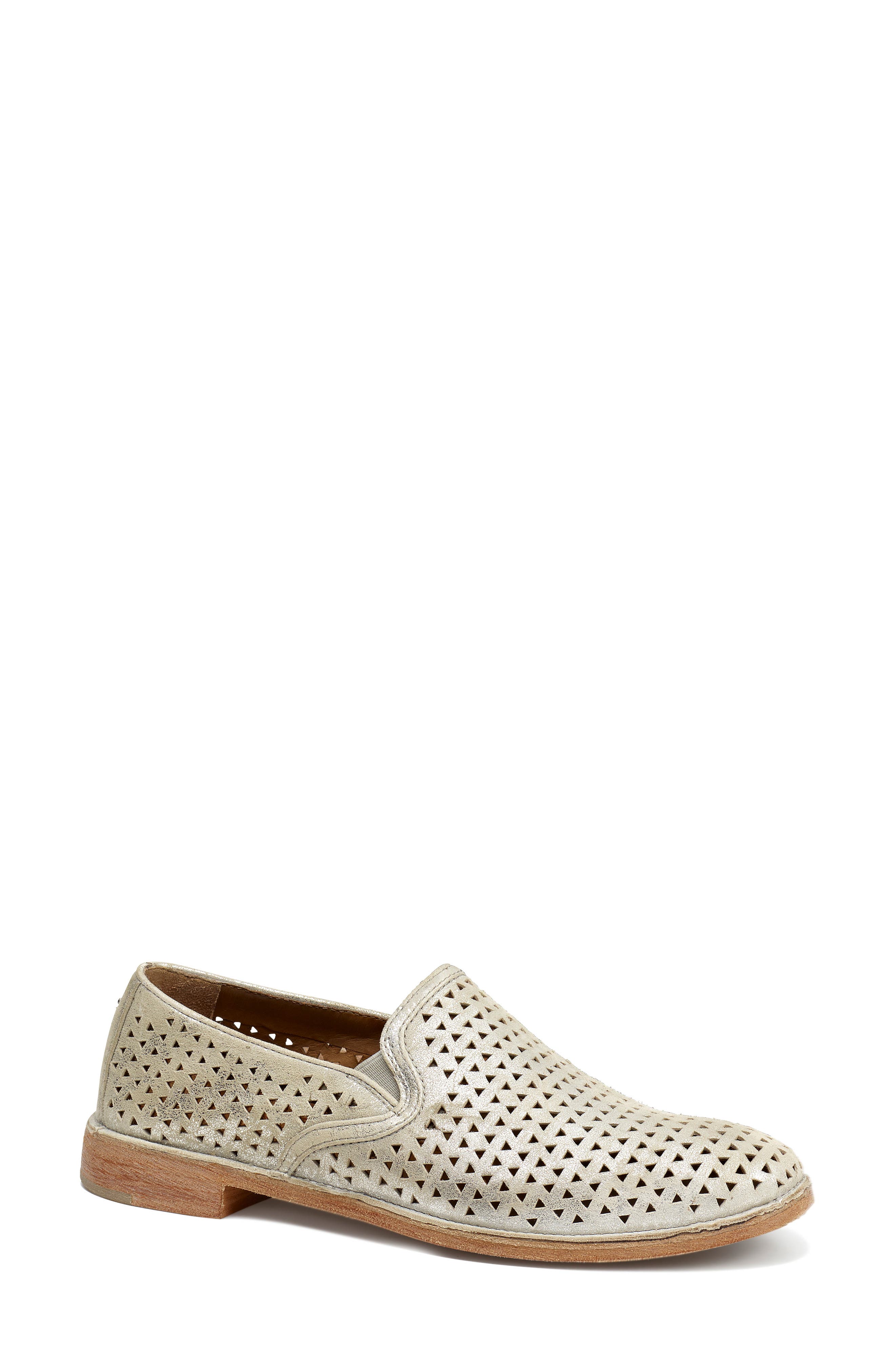 Trask Ali Perforated Loafer, Metallic