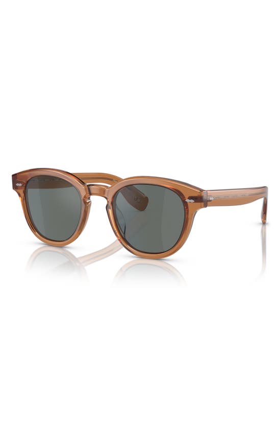 Shop Oliver Peoples Cary Grant 50mm Pillow Sunglasses In Carob / Regal Brown