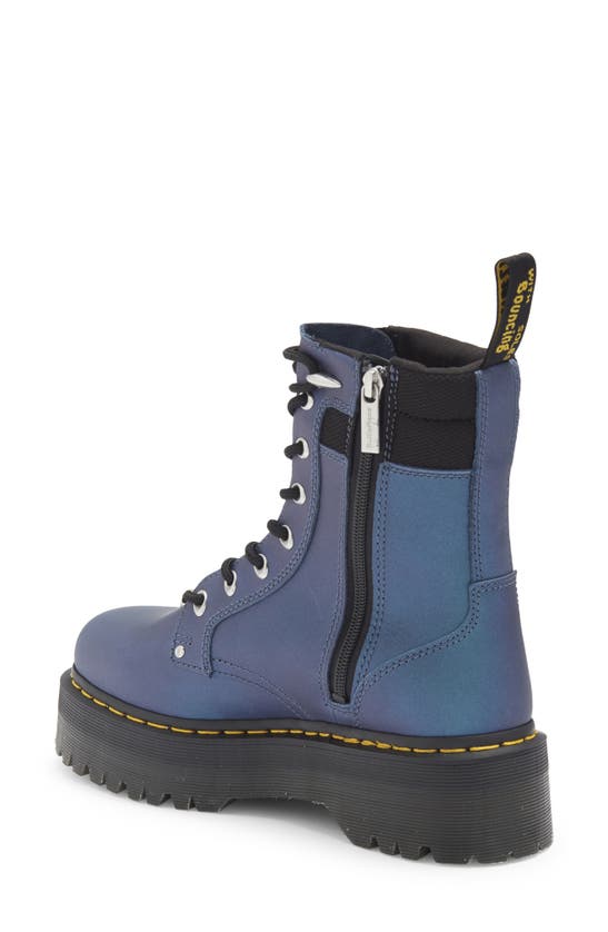 Dr. Martens Jadon Ii Platform Leather Boots In Deep Blue/black