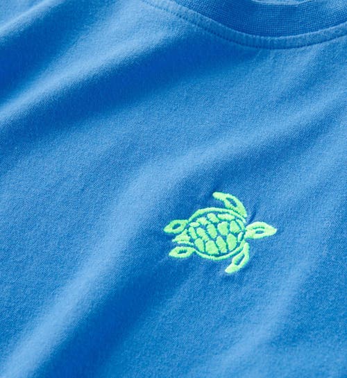 Shop Vilebrequin Kids' Organic Cotton Solid T-shirt In Ocean Blue