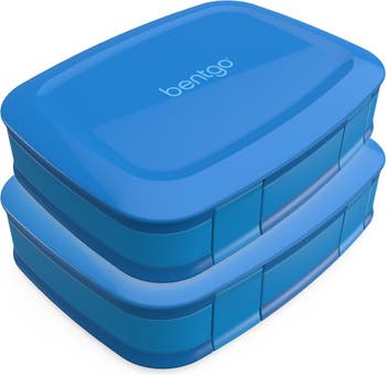  Bentgo Fresh (Blue/Green 2 PACK) - New & Improved Leak-Proof,  Versatile 4-Compartment Bento-Style Lunch Box: Home & Kitchen