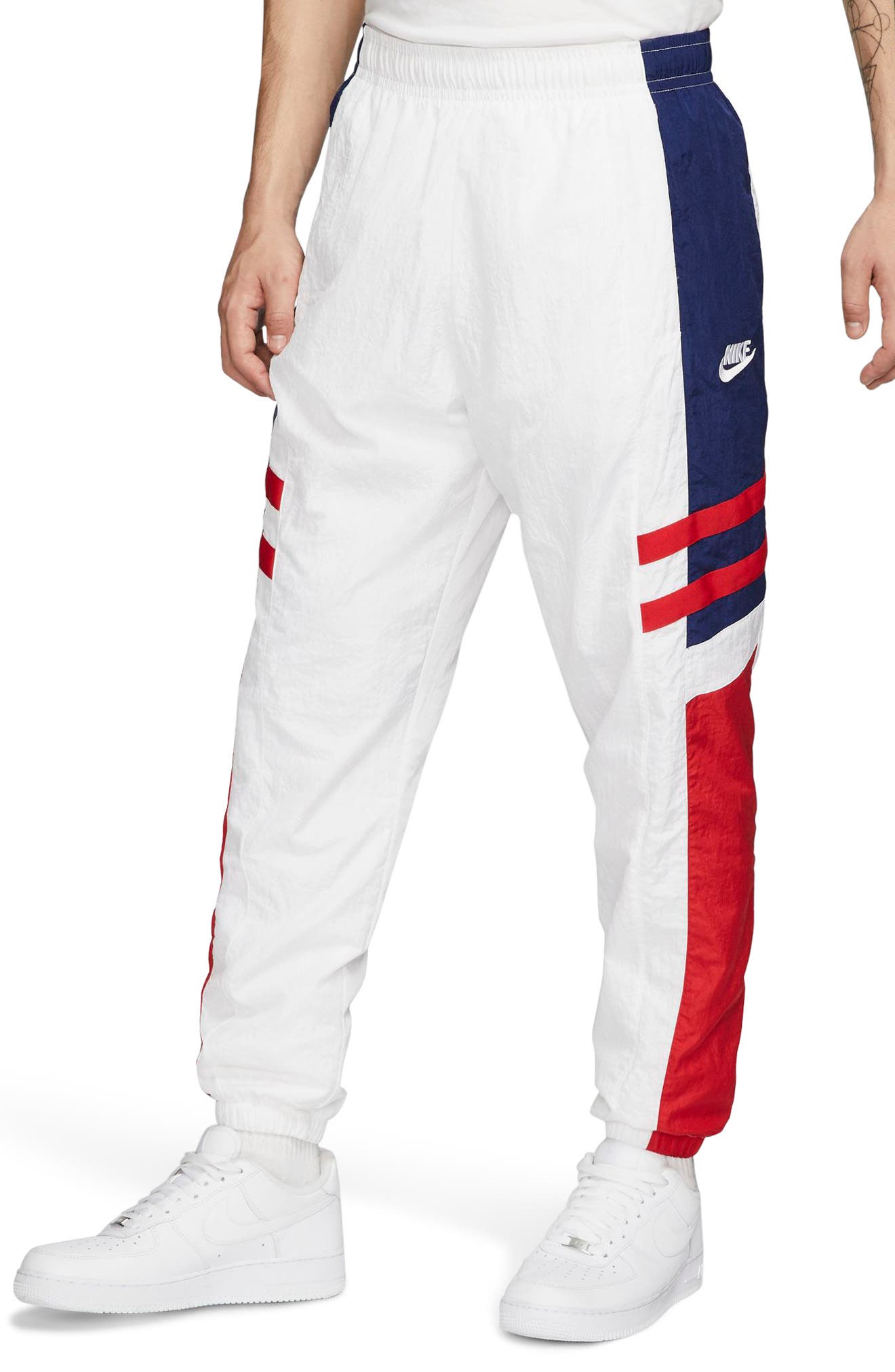 red white and blue nike pants