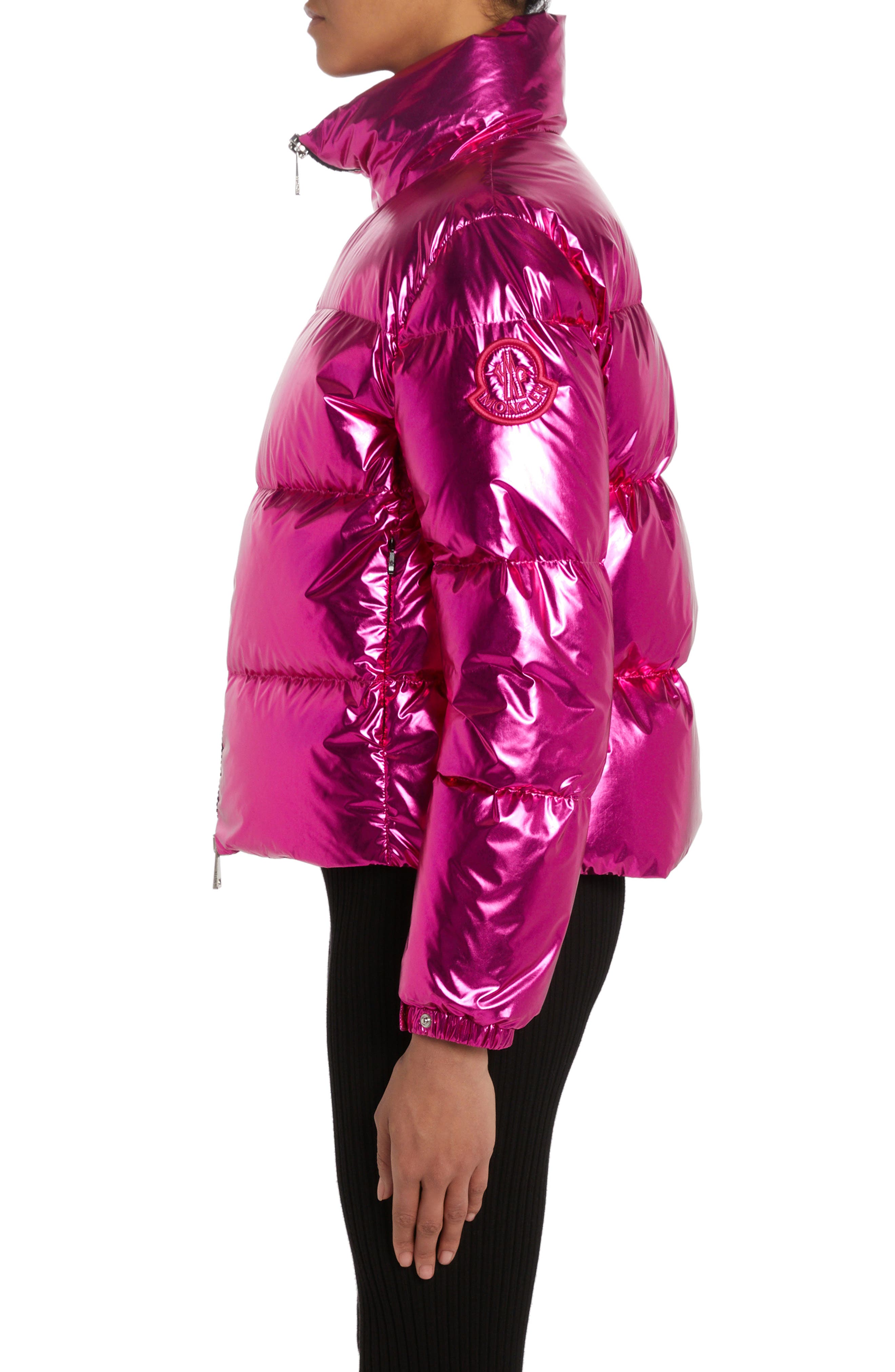 Metallic Fuchsia Puffer Vest Pink Puffer Jacket Daunenjacke Neon