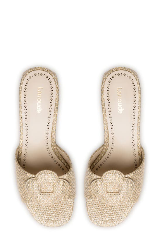 Larroude Flora Slide Sandal In Gold