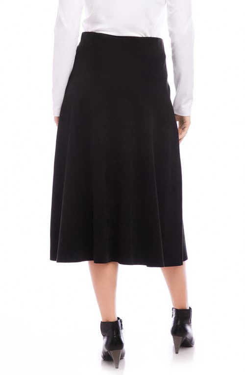 Karen Kane Faux Suede Midi Skirt In Black