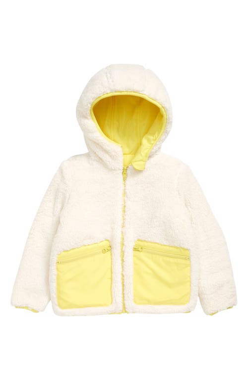 Tucker + Tate Kids' Reversible Fleece & Quilted Puffer Jacket in Ivory Egret- Olive Acacia