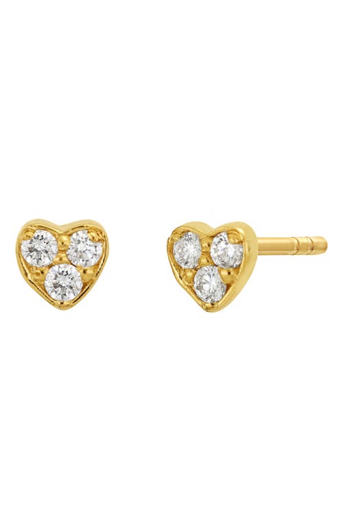 Bony Levy Diamond Heart Stud Earrings in 18K Yellow Gold at Nordstrom