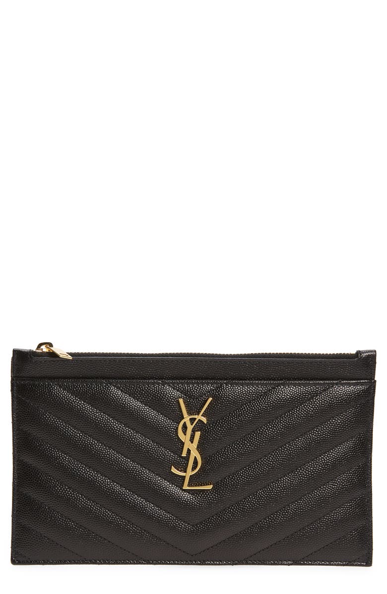 Saint Laurent Monogramme Quilted Leather Zip Pouch | Nordstrom