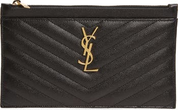 Saint Laurent Monogramme Quilted Leather Zip Pouch