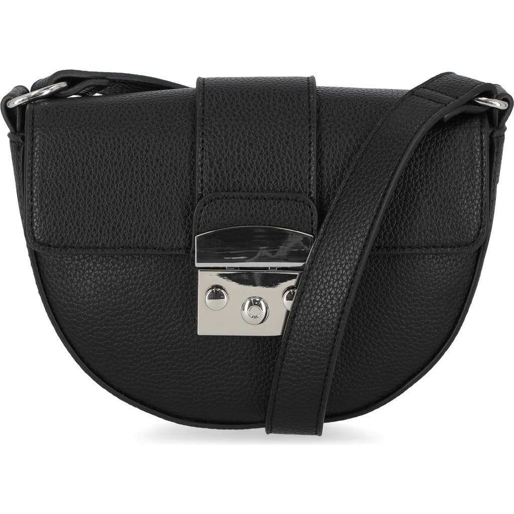 Tahari Roma Faux Leather Shoulder Bag In Black