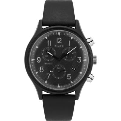 Timex Mk1 Chronograph Leather Strap Watch, 42Mm