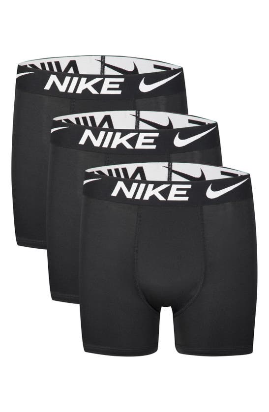 Shop Nike Kids' Essential Dri-fit Micro Assorted 3-pack Boxer Briefs In Black