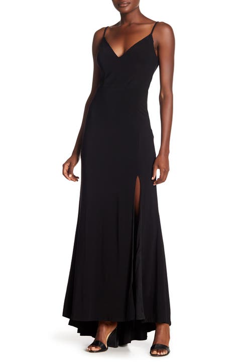 Plunge V-Neck Jersey Gown