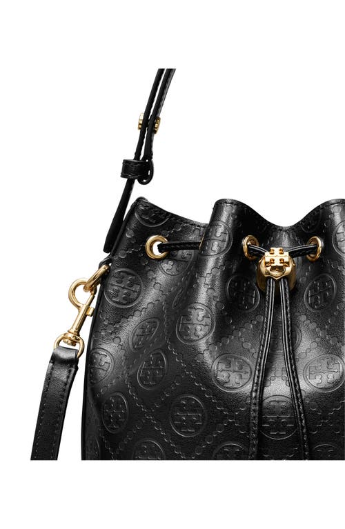 Tory Burch T Monogram Mini Bucket Bag In Black
