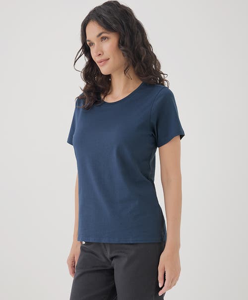 Pact Organic Cotton Softspun Crew Neck Tee In French Navy