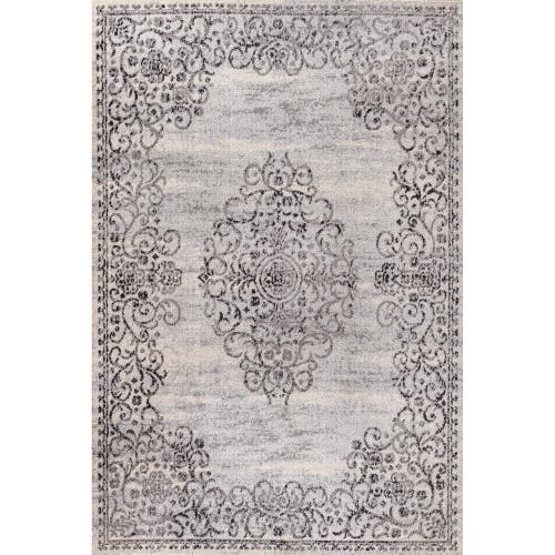 Jonathan Y Minori Filigree Medallion Area Rug In Dark Gray/cream